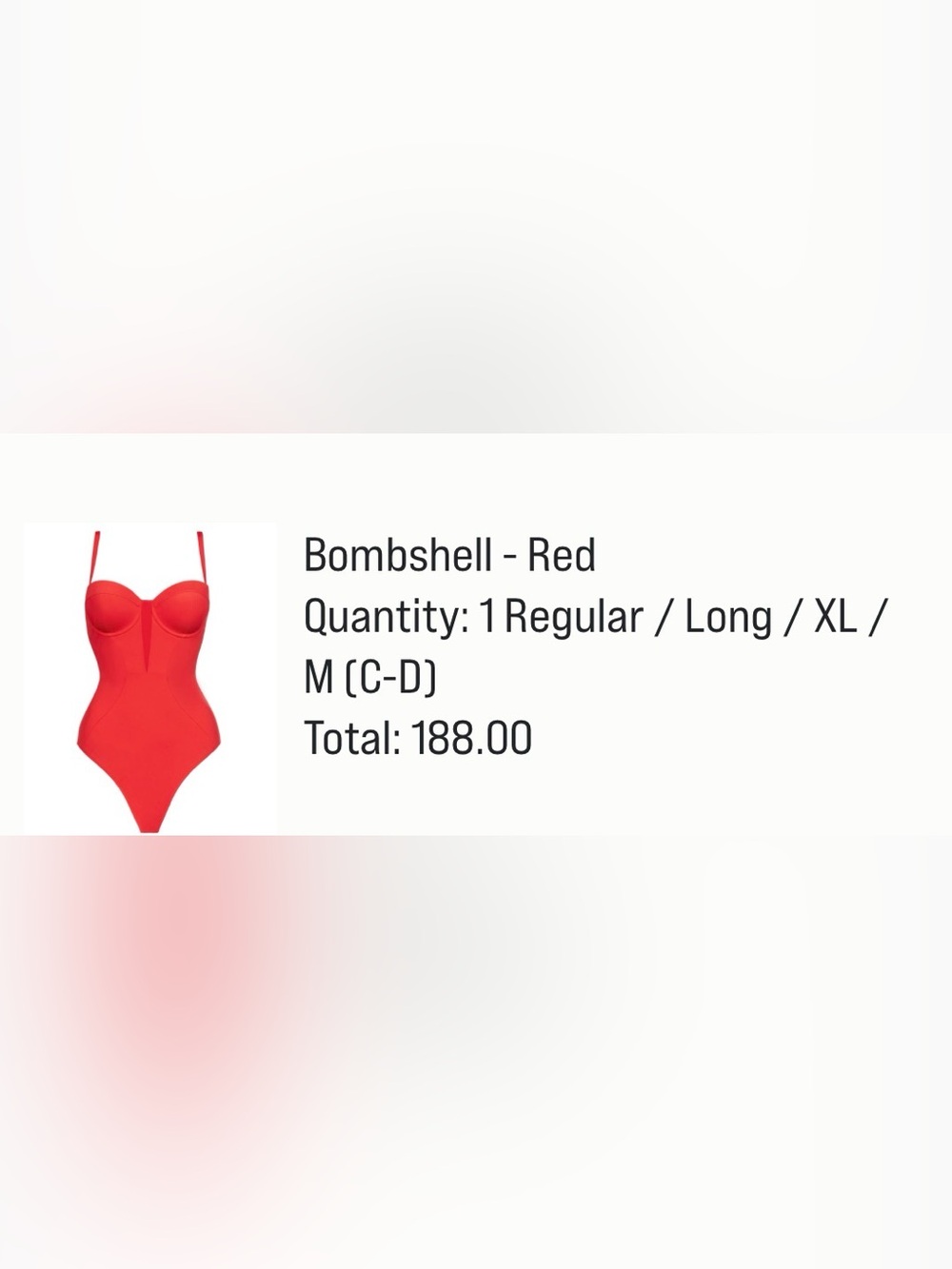 Ta3 Bombshell Red One-Piece Swimsuit - Picture 6 of 6
